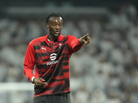 Tammy Abraham centre-forward of AC Milan and England during the warm-up before the UEFA Champions League 2024/25 League Phase MD4 match betw...