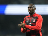 Fikayo Tomori centre-back of AC Milan and England during the warm-up before the UEFA Champions League 2024/25 League Phase MD4 match between...