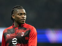 Rafael Leao left winger of AC Milan and Portugal during the warm-up before the UEFA Champions League 2024/25 League Phase MD4 match between...