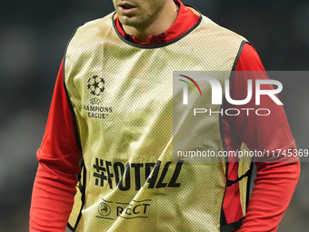 Alvaro Morata centre-forward of AC Milan and Spain during the warm-up before the UEFA Champions League 2024/25 League Phase MD4 match betwee...