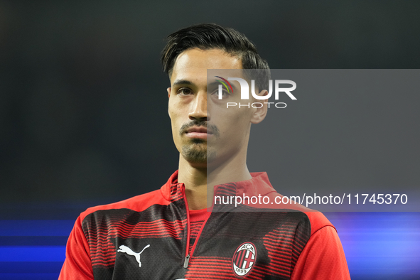 Tijjani Reijnders central midfield of AC Milan and Netherlands during the UEFA Champions League 2024/25 League Phase MD4 match between Real...