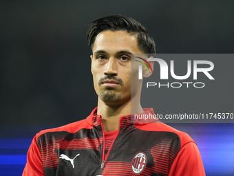 Tijjani Reijnders central midfield of AC Milan and Netherlands during the UEFA Champions League 2024/25 League Phase MD4 match between Real...