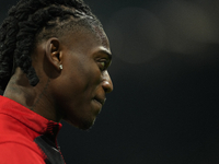 Rafael Leao left winger of AC Milan and Portugal during the warm-up before the UEFA Champions League 2024/25 League Phase MD4 match between...