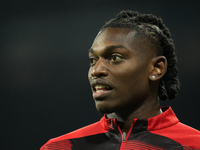 Rafael Leao left winger of AC Milan and Portugal during the warm-up before the UEFA Champions League 2024/25 League Phase MD4 match between...