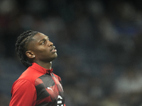 Rafael Leao left winger of AC Milan and Portugal during the warm-up before the UEFA Champions League 2024/25 League Phase MD4 match between...