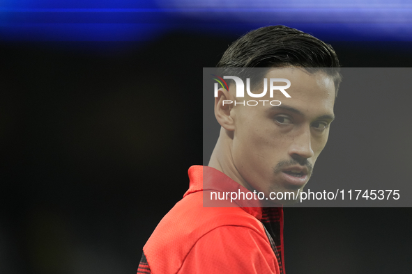 Tijjani Reijnders central midfield of AC Milan and Netherlands during the warm-up before the UEFA Champions League 2024/25 League Phase MD4...