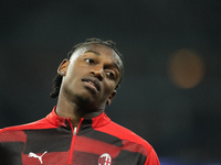 Rafael Leao left winger of AC Milan and Portugal during the warm-up before the UEFA Champions League 2024/25 League Phase MD4 match between...