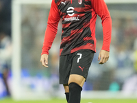 Alvaro Morata centre-forward of AC Milan and Spain during the warm-up before the UEFA Champions League 2024/25 League Phase MD4 match betwee...