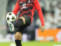 Alvaro Morata centre-forward of AC Milan and Spain during the warm-up before the UEFA Champions League 2024/25 League Phase MD4 match betwee...