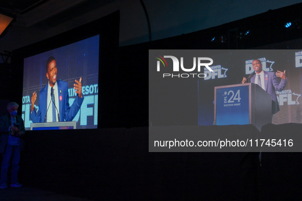 St. Paul Mayor Melvin Carter speaks at the Minnesota DFL Election Night event at the InterContinental Hotel in St. Paul, Minnesota, on Novem...