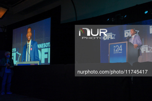 St. Paul Mayor Melvin Carter speaks at the Minnesota DFL Election Night event at the InterContinental Hotel in St. Paul, Minnesota, on Novem...