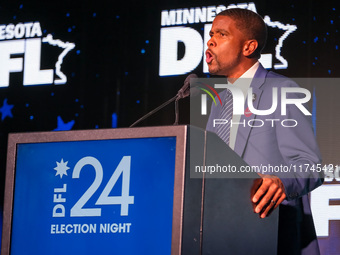 St. Paul Mayor Melvin Carter speaks at the Minnesota DFL Election Night event at the InterContinental Hotel in St. Paul, Minnesota, on Novem...