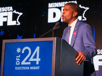 St. Paul Mayor Melvin Carter speaks at the Minnesota DFL Election Night event at the InterContinental Hotel in St. Paul, Minnesota, on Novem...