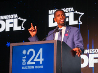 St. Paul Mayor Melvin Carter speaks at the Minnesota DFL Election Night event at the InterContinental Hotel in St. Paul, Minnesota, on Novem...