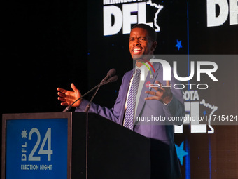 St. Paul Mayor Melvin Carter speaks at the Minnesota DFL Election Night event at the InterContinental Hotel in St. Paul, Minnesota, on Novem...