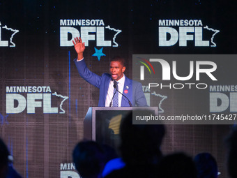 St. Paul Mayor Melvin Carter speaks at the Minnesota DFL Election Night event at the InterContinental Hotel in St. Paul, Minnesota, on Novem...