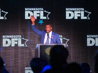 St. Paul Mayor Melvin Carter speaks at the Minnesota DFL Election Night event at the InterContinental Hotel in St. Paul, Minnesota, on Novem...