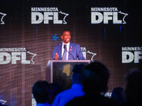 St. Paul Mayor Melvin Carter speaks at the Minnesota DFL Election Night event at the InterContinental Hotel in St. Paul, Minnesota, on Novem...