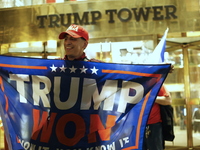 Several Trump supporters riot outside Trump Tower in Midtown New York, United States, on November 5, 2024. The NYPD is on high alert for pos...