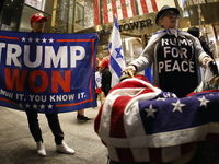 Several Trump supporters riot outside Trump Tower in Midtown New York, United States, on November 5, 2024. The NYPD is on high alert for pos...