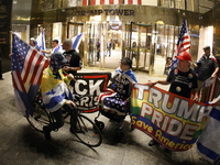 Several Trump supporters riot outside Trump Tower in Midtown New York, United States, on November 5, 2024. The NYPD is on high alert for pos...