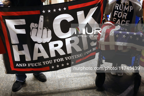 Several Trump supporters riot outside Trump Tower in Midtown New York, United States, on November 5, 2024. The NYPD is on high alert for pos...