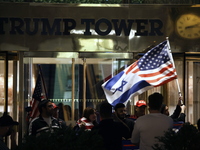 Several Trump supporters riot outside Trump Tower in Midtown New York, United States, on November 5, 2024. The NYPD is on high alert for pos...