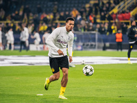 Felix Nmecha of Borussia Dortmund warms up before the UEFA Champions League 2024/25 League Phase MD4 soccer match between Borussia Dortmund...