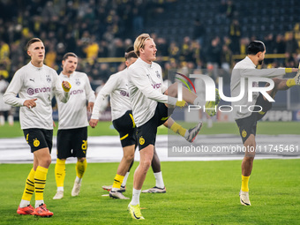 Julian Brandt of Borussia Dortmund warms up before the UEFA Champions League 2024/25 League Phase MD4 soccer match between Borussia Dortmund...