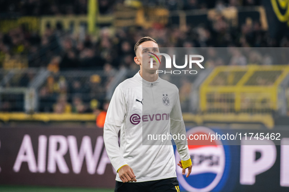 Nico Schlotterbeck of Borussia Dortmund looks on before the UEFA Champions League 2024/25 League Phase MD4 soccer match between Borussia Dor...