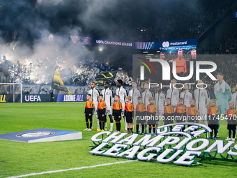 Players of SK Sturm Graz are seen before the UEFA Champions League 2024/25 League Phase MD4 soccer match between Borussia Dortmund and SK St...