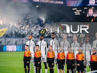 Players of SK Sturm Graz are seen before the UEFA Champions League 2024/25 League Phase MD4 soccer match between Borussia Dortmund and SK St...