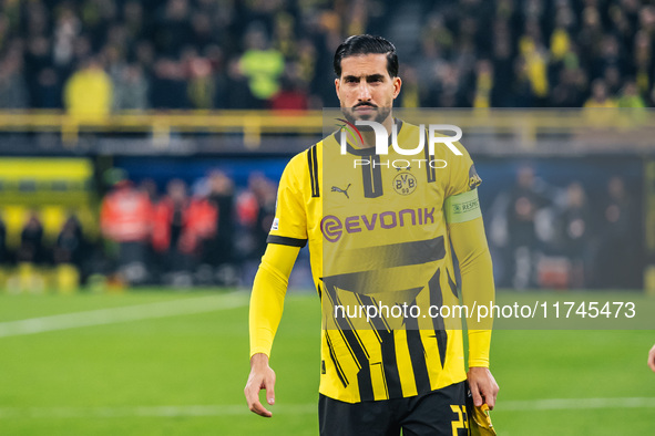 Emre Can of Borussia Dortmund looks on before the UEFA Champions League 2024/25 League Phase MD4 soccer match between Borussia Dortmund and...