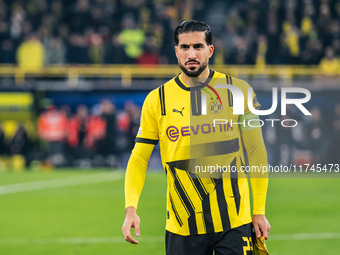 Emre Can of Borussia Dortmund looks on before the UEFA Champions League 2024/25 League Phase MD4 soccer match between Borussia Dortmund and...