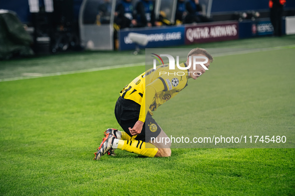 Maximilian Beier of Borussia Dortmund looks on during the UEFA Champions League 2024/25 League Phase MD4 soccer match between Borussia Dortm...