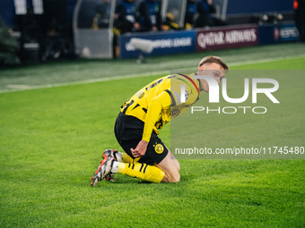 Maximilian Beier of Borussia Dortmund looks on during the UEFA Champions League 2024/25 League Phase MD4 soccer match between Borussia Dortm...