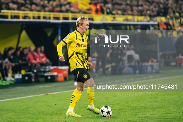 Julian Brandt of Borussia Dortmund plays during the UEFA Champions League 2024/25 League Phase MD4 soccer match between Borussia Dortmund an...