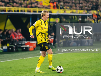 Julian Brandt of Borussia Dortmund plays during the UEFA Champions League 2024/25 League Phase MD4 soccer match between Borussia Dortmund an...