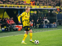 Julian Brandt of Borussia Dortmund plays during the UEFA Champions League 2024/25 League Phase MD4 soccer match between Borussia Dortmund an...