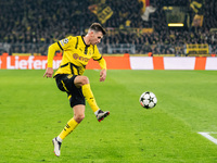 Pascal Gross of Borussia Dortmund plays during the UEFA Champions League 2024/25 League Phase MD4 soccer match between Borussia Dortmund and...