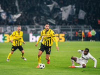 Ramy Bensebaini of Borussia Dortmund plays during the UEFA Champions League 2024/25 League Phase MD4 soccer match between Borussia Dortmund...