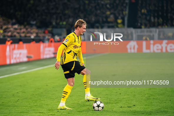 Julian Brandt of Borussia Dortmund plays during the UEFA Champions League 2024/25 League Phase MD4 soccer match between Borussia Dortmund an...