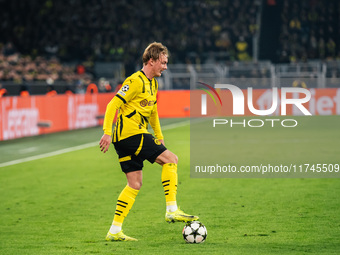 Julian Brandt of Borussia Dortmund plays during the UEFA Champions League 2024/25 League Phase MD4 soccer match between Borussia Dortmund an...