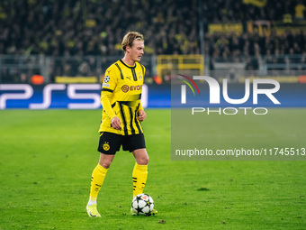 Julian Brandt of Borussia Dortmund plays during the UEFA Champions League 2024/25 League Phase MD4 soccer match between Borussia Dortmund an...