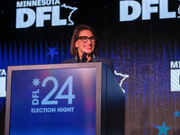 Minnesota Lieutenant Governor Peggy Flanagan speaks at the Minnesota DFL Election Night event at the InterContinental Hotel in St. Paul, Min...