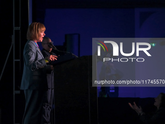 United States Senator Tina Smith (D-MN) speaks at the Minnesota DFL Election Night event at the InterContinental Hotel in St. Paul, Minnesot...