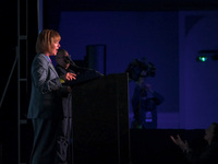 United States Senator Tina Smith (D-MN) speaks at the Minnesota DFL Election Night event at the InterContinental Hotel in St. Paul, Minnesot...