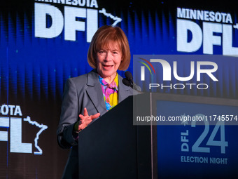 United States Senator Tina Smith (D-MN) speaks at the Minnesota DFL Election Night event at the InterContinental Hotel in St. Paul, Minnesot...