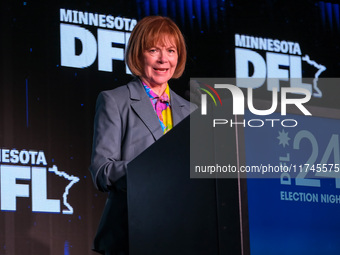 United States Senator Tina Smith (D-MN) speaks at the Minnesota DFL Election Night event at the InterContinental Hotel in St. Paul, Minnesot...