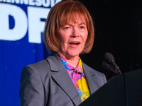 United States Senator Tina Smith (D-MN) speaks at the Minnesota DFL Election Night event at the InterContinental Hotel in St. Paul, Minnesot...